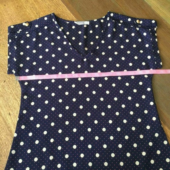 Poema S Polka Dot Patterned Blouse Sleeve Accents - Picture 10 of 12